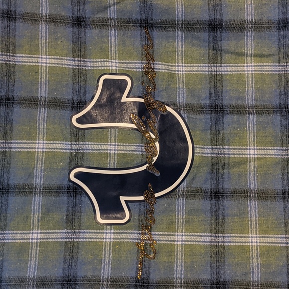 NWT True Religion HS Brushed Flannel Womens Button Up Long Sleeve Iris Medium - Picture 9 of 11